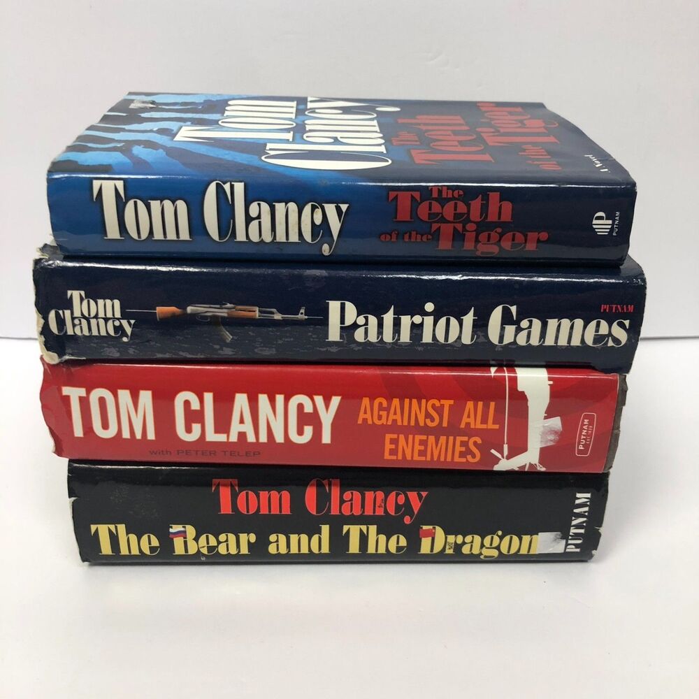 Lot of 4 Tom Clancy Hardcover Books w/ Jackets Patriot Games Against All Enemies